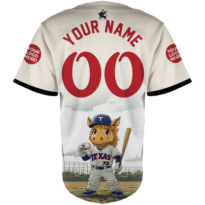 Texas Mascot Player Custom Name Baseball Jerseys For Men & Women