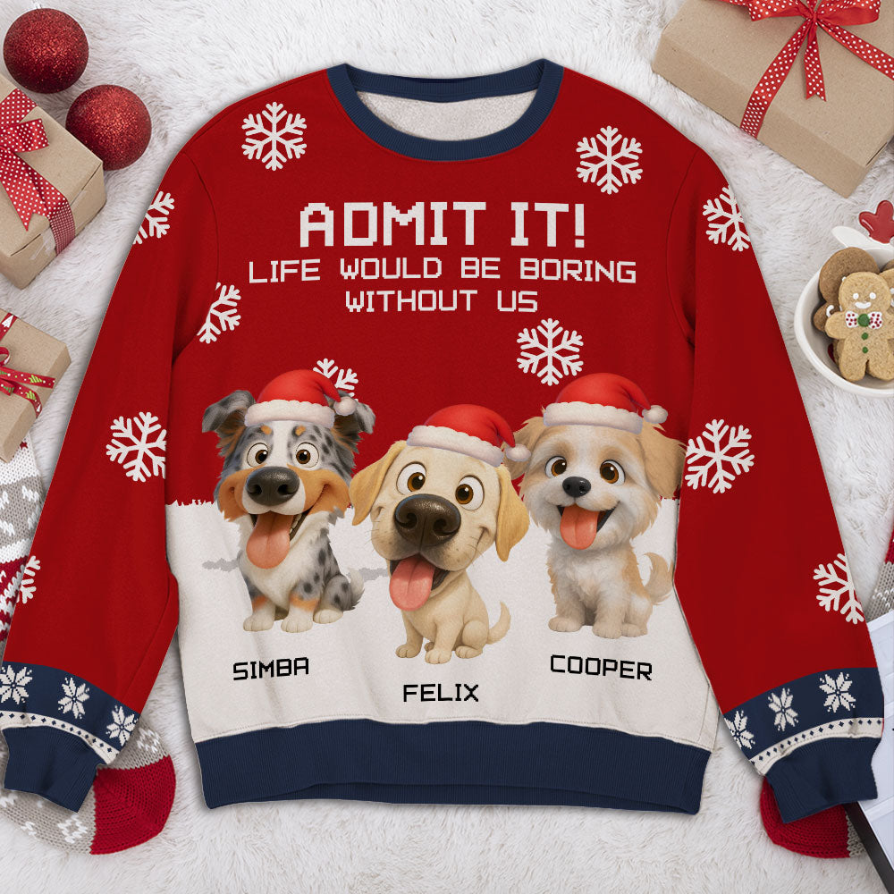 Dog Winter Cartoon - Personalized All-Over-Print Sweatshirt