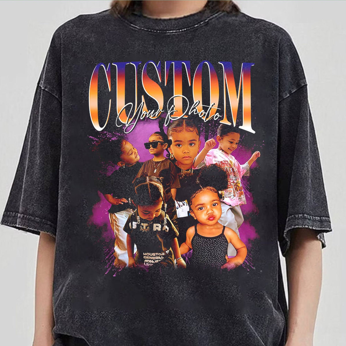 90s Vintage Bootleg Custom Face Photo Personalized T-Shirt