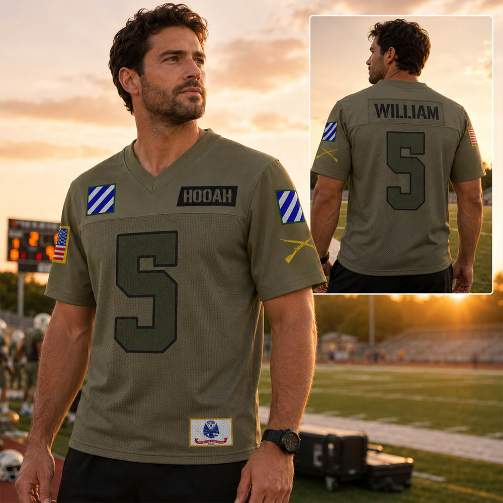 Personalized Jersey Football Military Shirt Gift For Veteran Soldier K1702