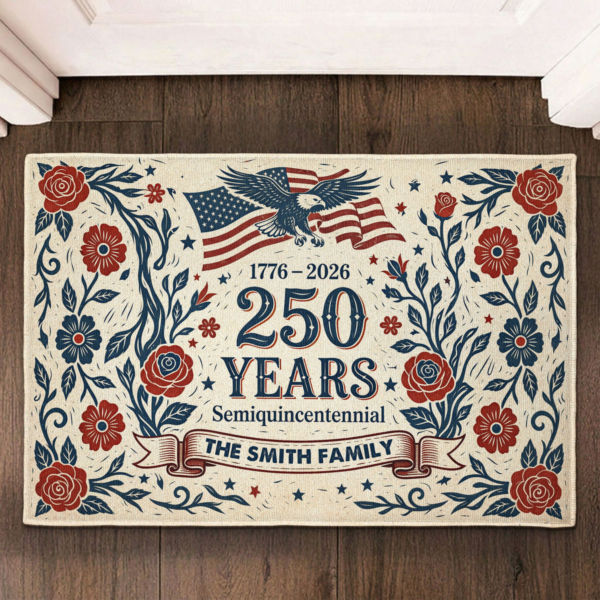 250th Anniversary Eagle Semiquincentennial Patriotic Decor - Personalized Doormat