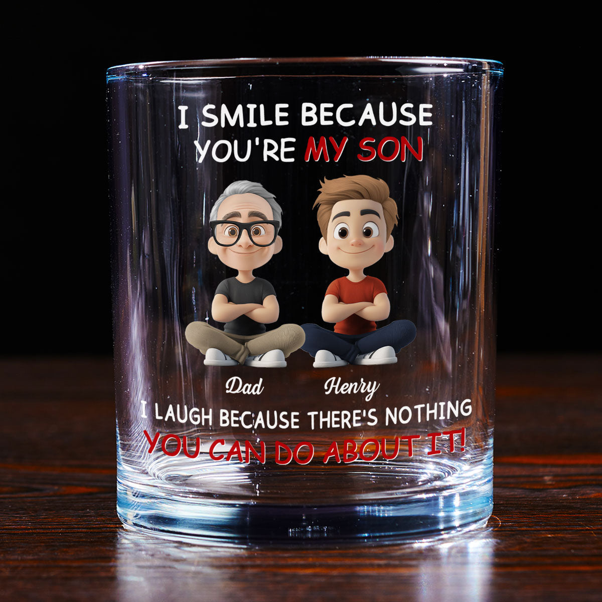 For Son personalized whiskey glass