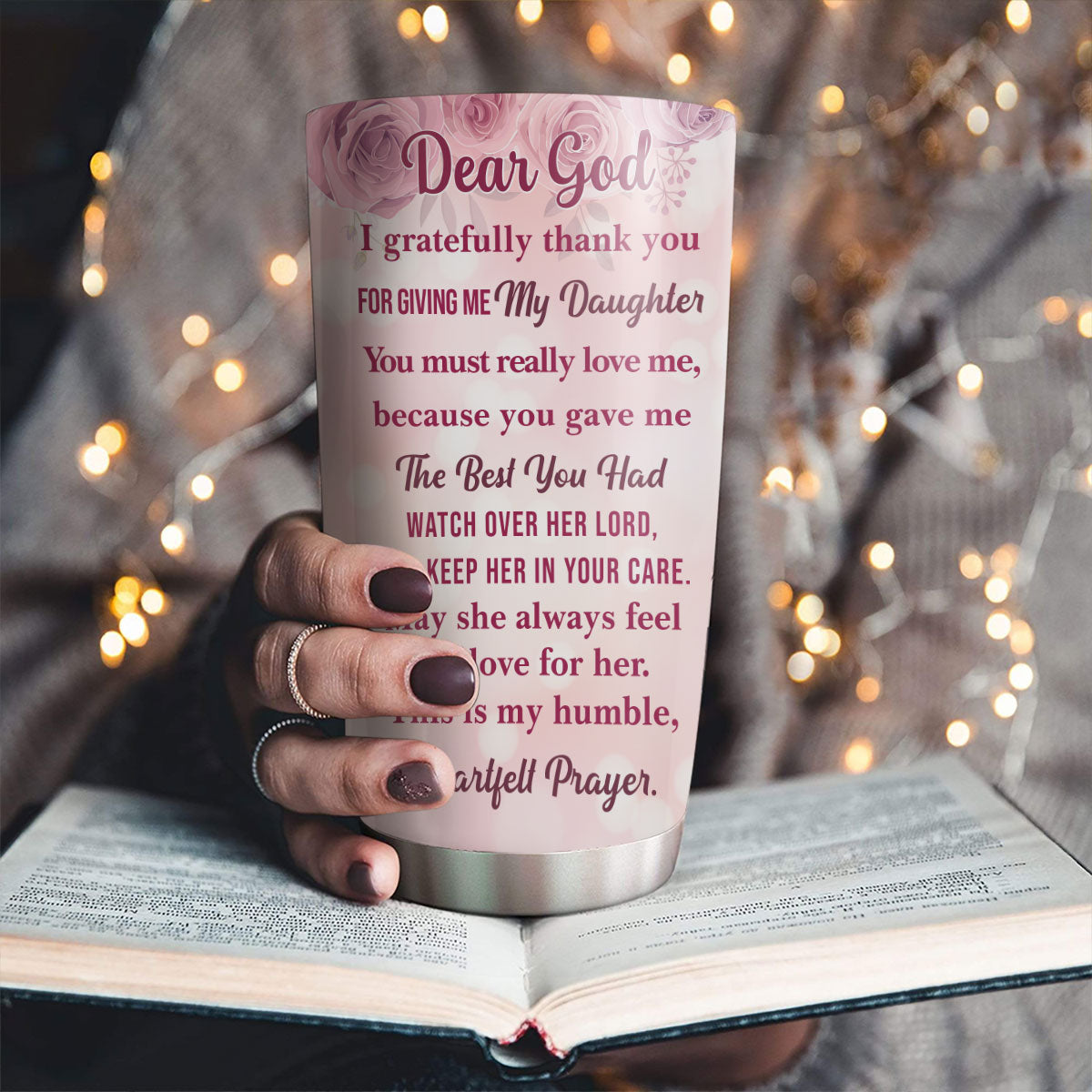 Thanks For Giving Me The Best - Personalized 3D Effect Tumbler - Christmas Gift For Daughter, Granddaughter
