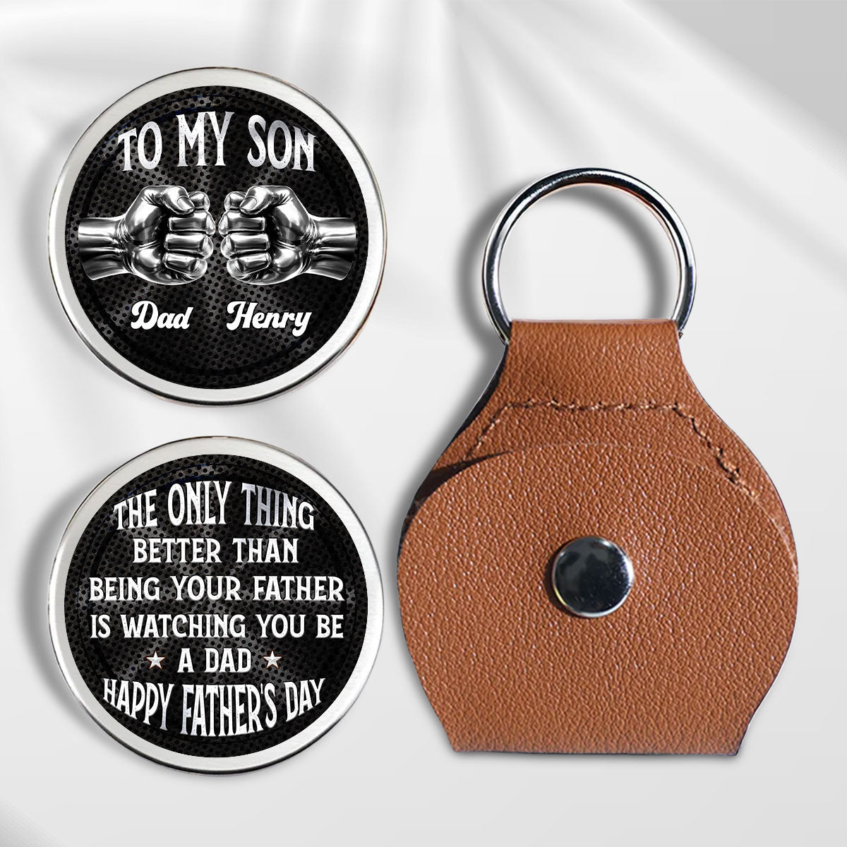 Soulmate Dad Best Friend - Personalized Pocket Hug - Christmas Gift For Son