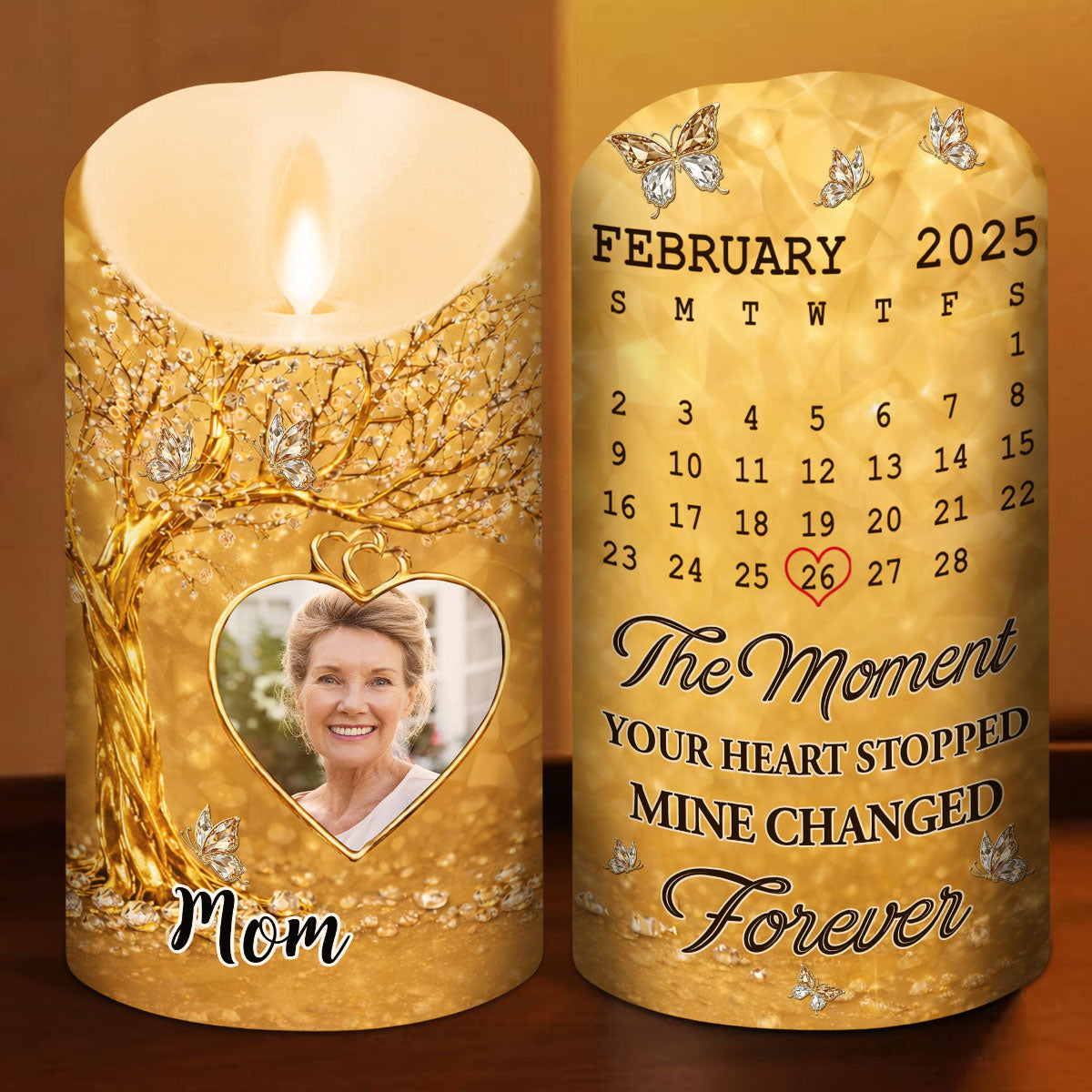 The Moment My Heart Changed Forever - Personalized LED Candle