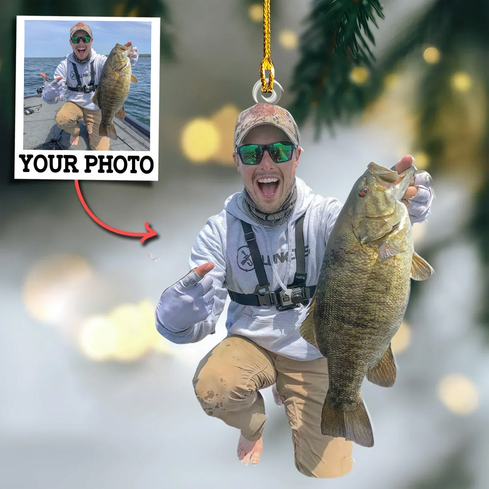 Custom Photo Fisherman Personalized Acrylic Ornament