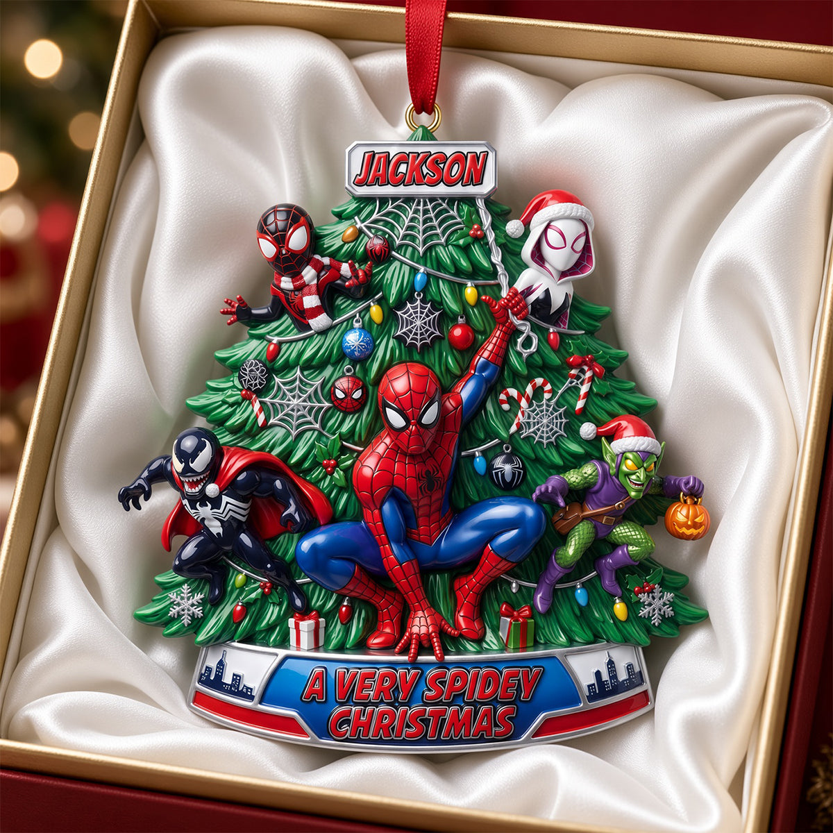 Web-Slinging Warrior Merry Xmas acrylic ornament 3