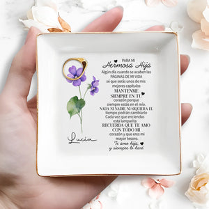 Para Mi Hermosa Hija - Personalized Custom Jewelry Dish - FM078_SCRD