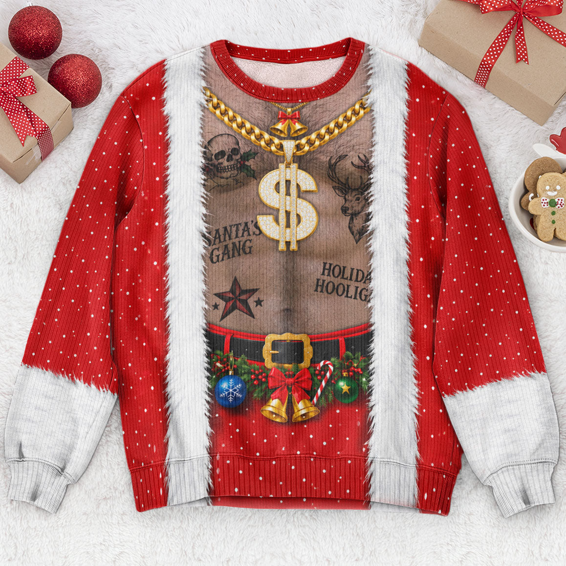 3D Realistic Hairy Santa Sweatshirt 3
