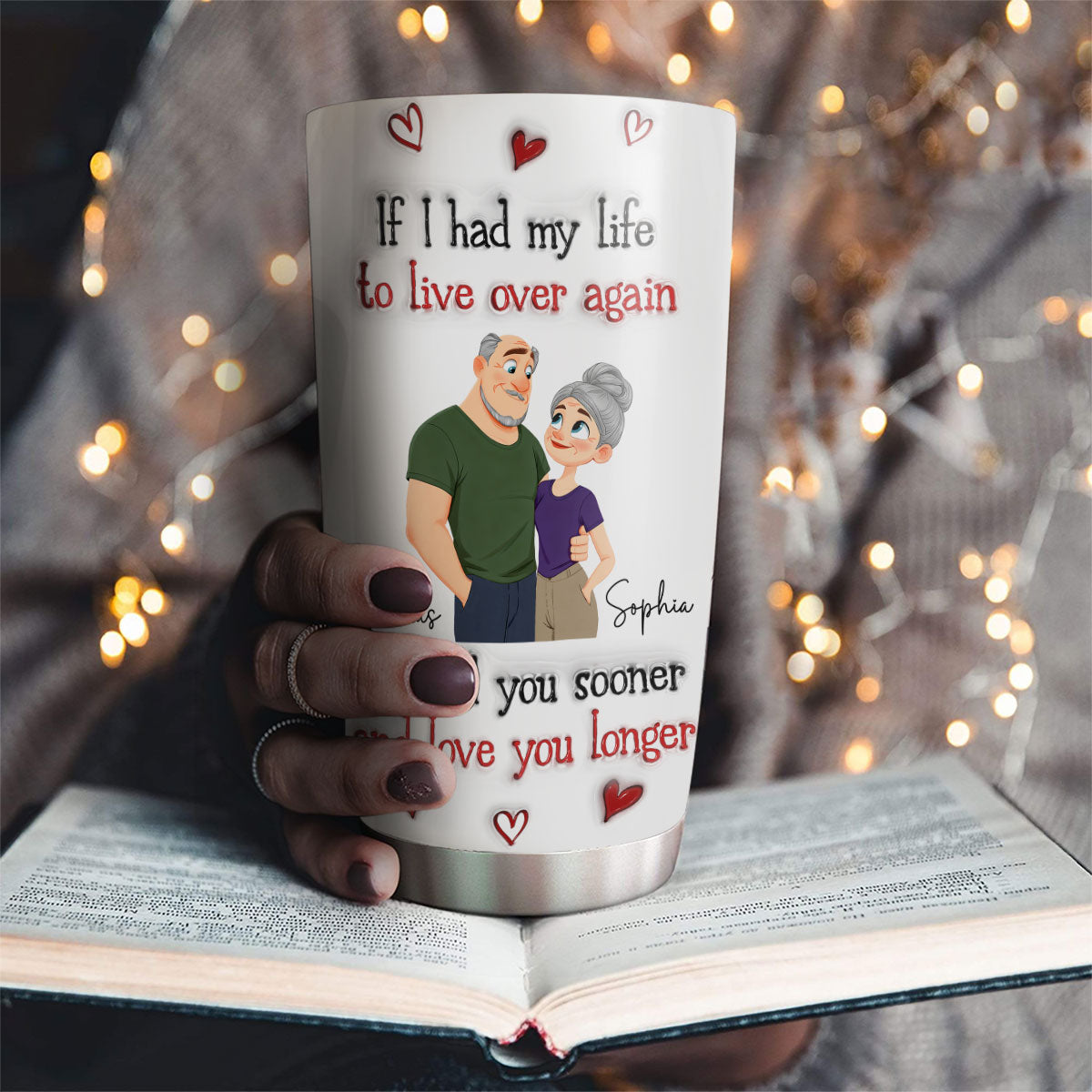 Love You So Much - Personalized 3D Inflated Effect Tumbler in hand