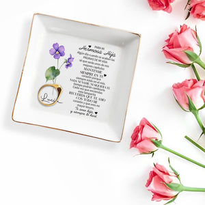 Para Mi Hermosa Hija - Personalized Custom Jewelry Dish - FM078_SCRD