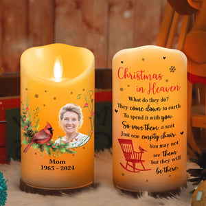 Christmas In Heaven Empty Chair personalized LED candle
