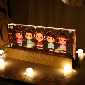 Polka Dot We Love You personalized acrylic LED night light