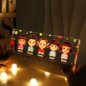 Polka Dot We Love You personalized acrylic LED night light