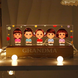 Polka Dot We Love You personalized acrylic LED night light