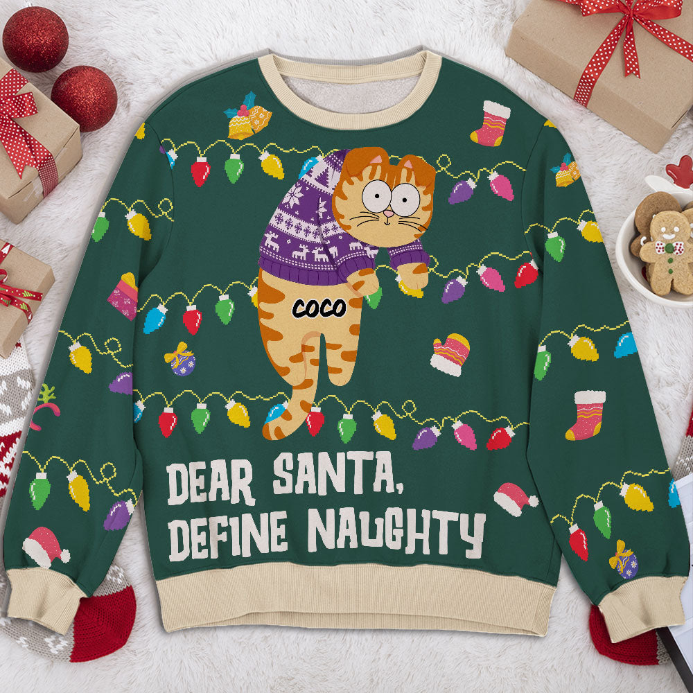 Hanging Cat Christmas 4 - Personalized All-Over-Print Sweatshirt