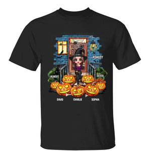 Halloween Pumpkins Front Porch Personalized Shirt