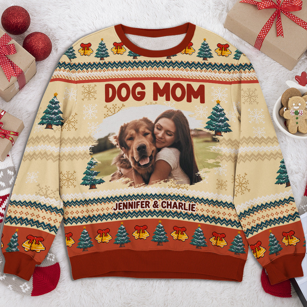 Bling Snowy Christmas Photo - Personalized All-Over-Print Sweatshirt - Christmas Gift For Mom