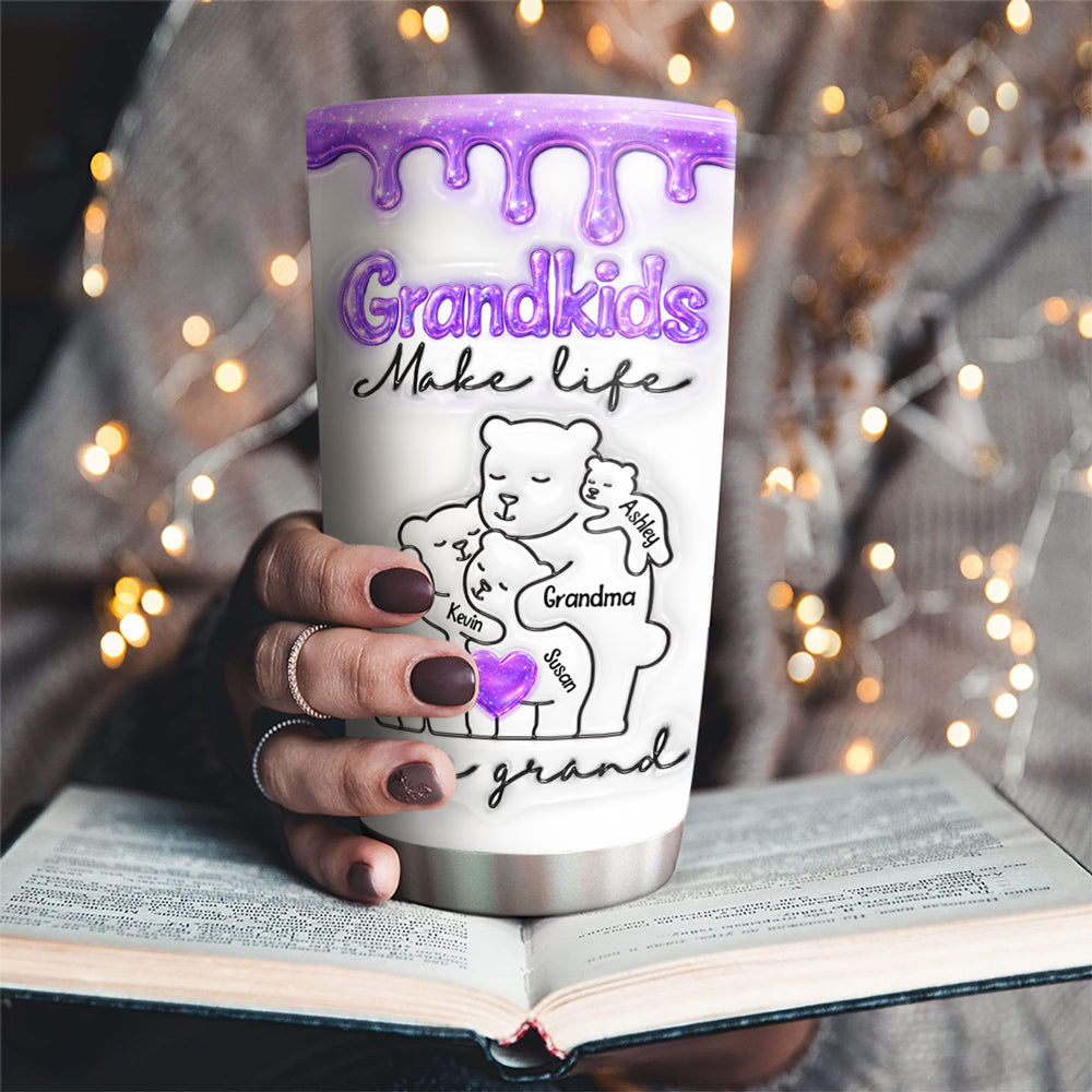 Grand Life - Personalized 3D Inflated Effect Tumbler - Christmas Gift For Grandma
