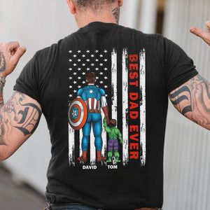 Best Dad Ever personalized T-shirt back print
