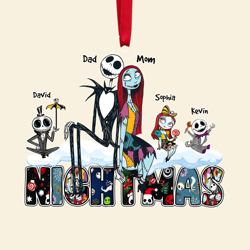 Family Horror Christmas personalized acrylic ornament