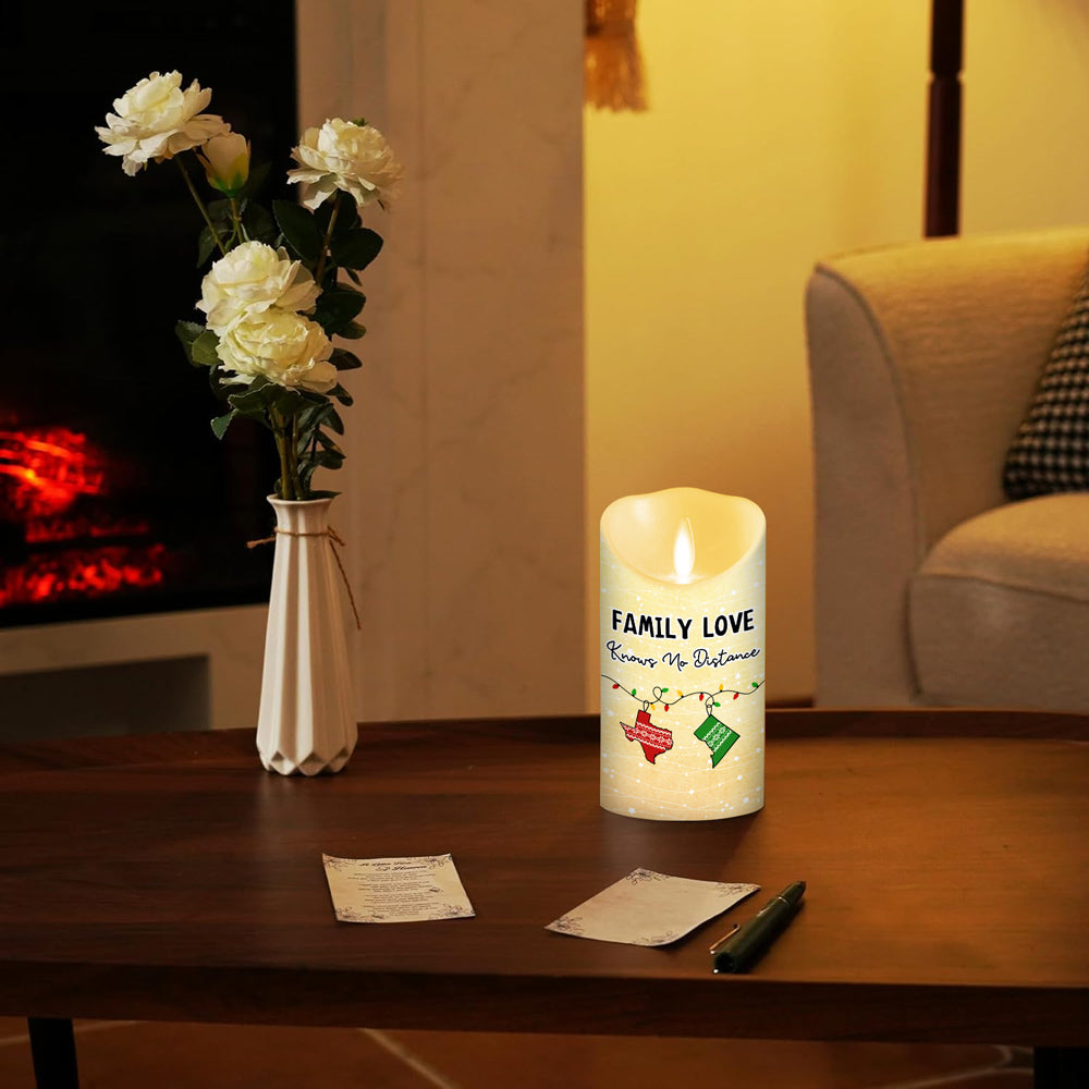Family Love Knows No Distance personalized LED candle - view 3