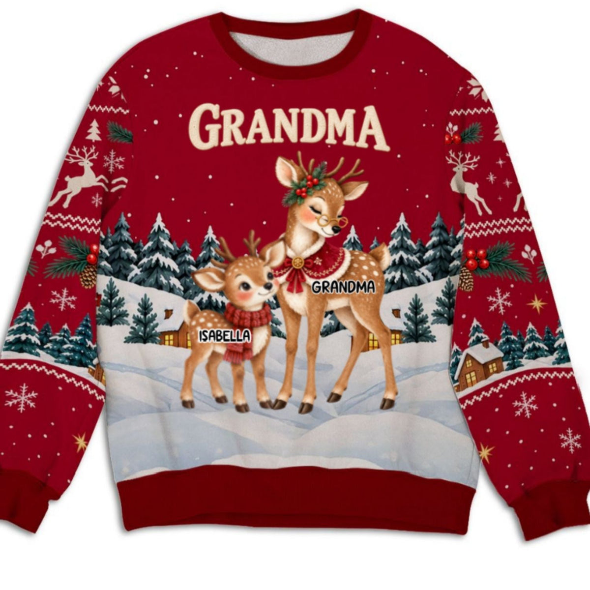 Reindeer Winter Love personalized all-over-print sweatshirt