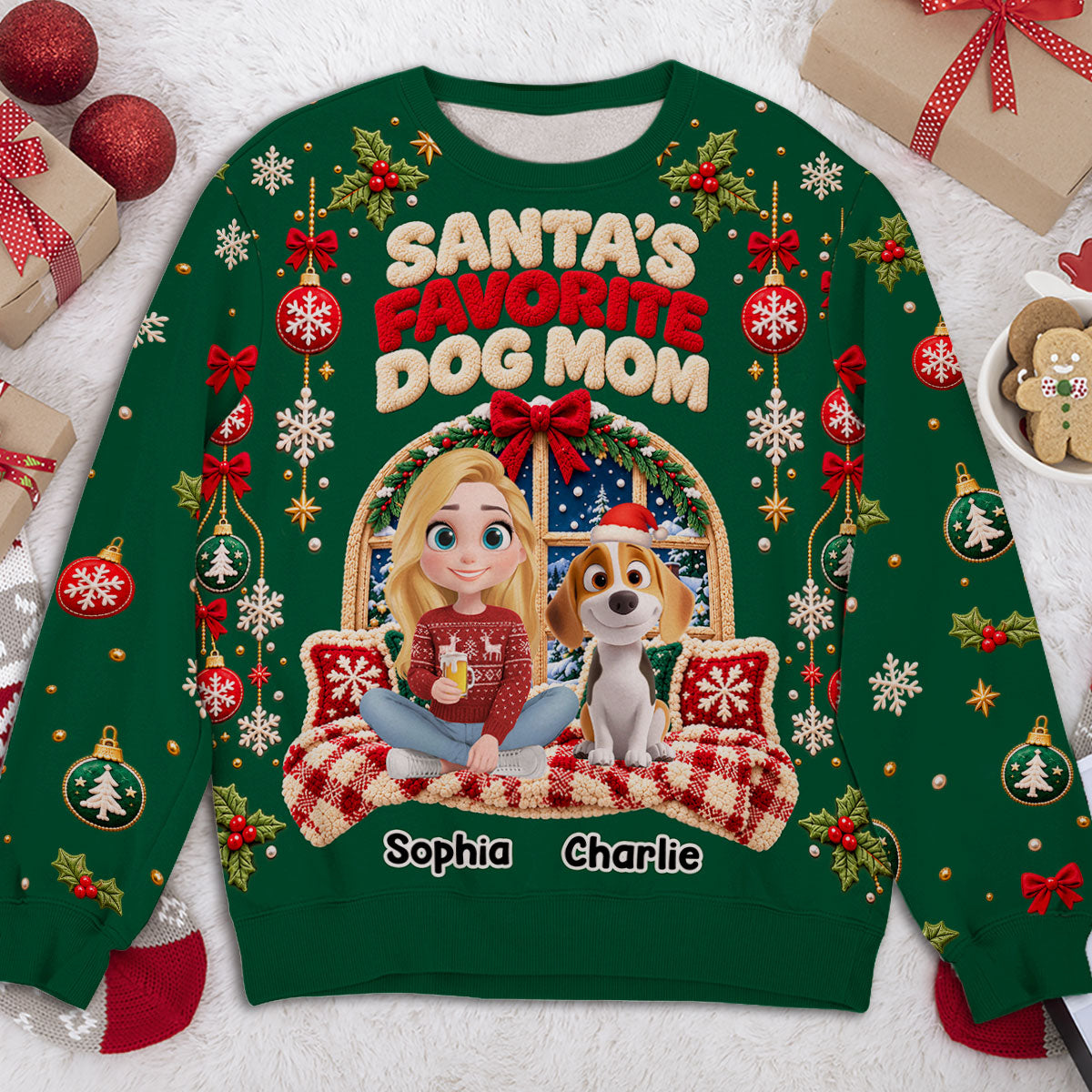 Favorite Dog Mom - Personalized All-Over-Print Sweatshirt