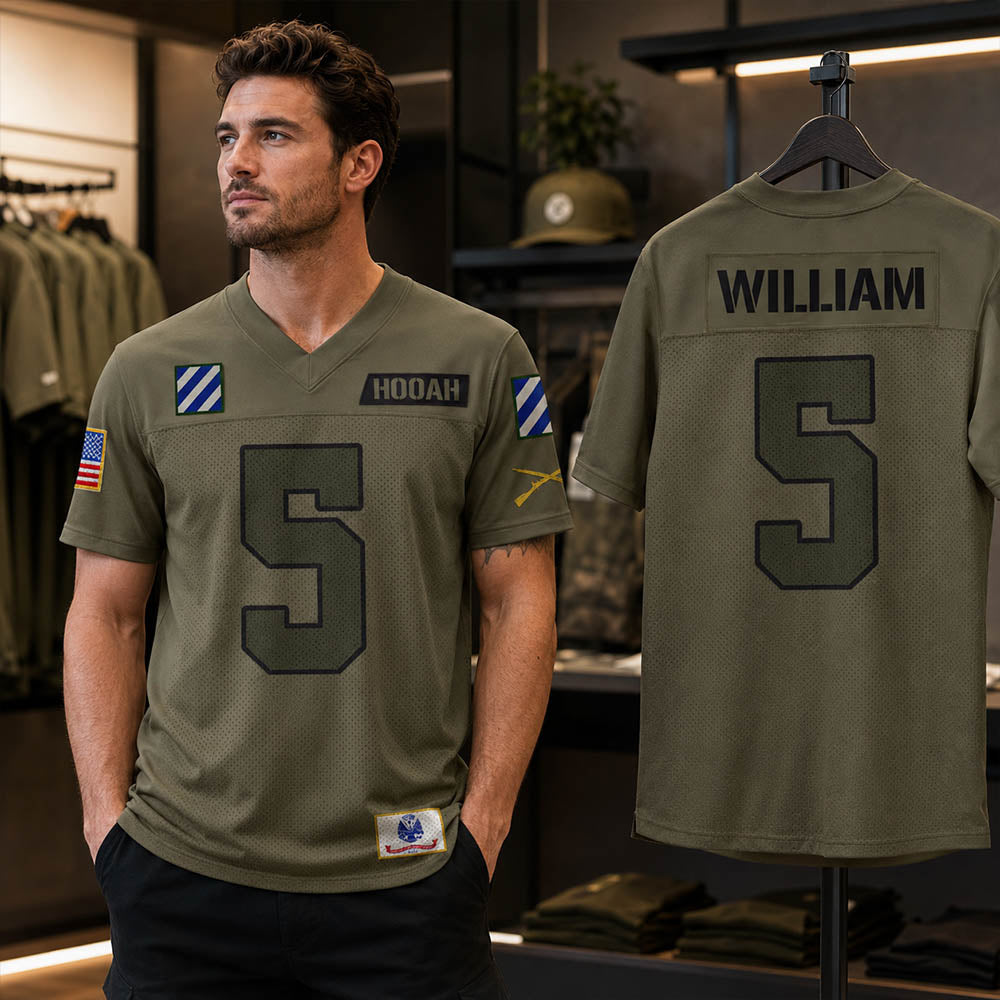 Personalized Jersey Football Military Shirt Gift For Veteran Soldier K1702