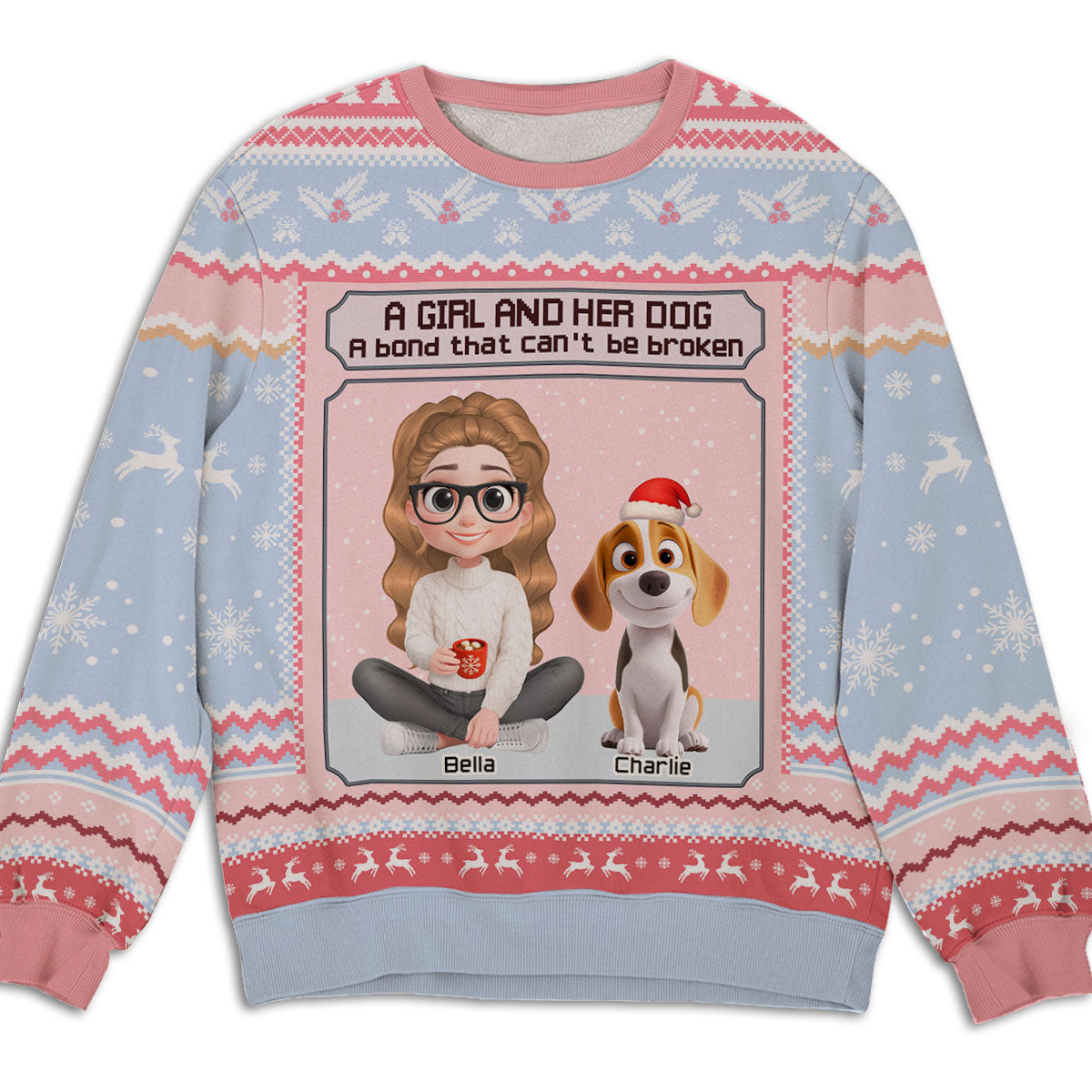 Long Lasting Bond Dog And Human - Personalized All-Over-Print Sweatshirt