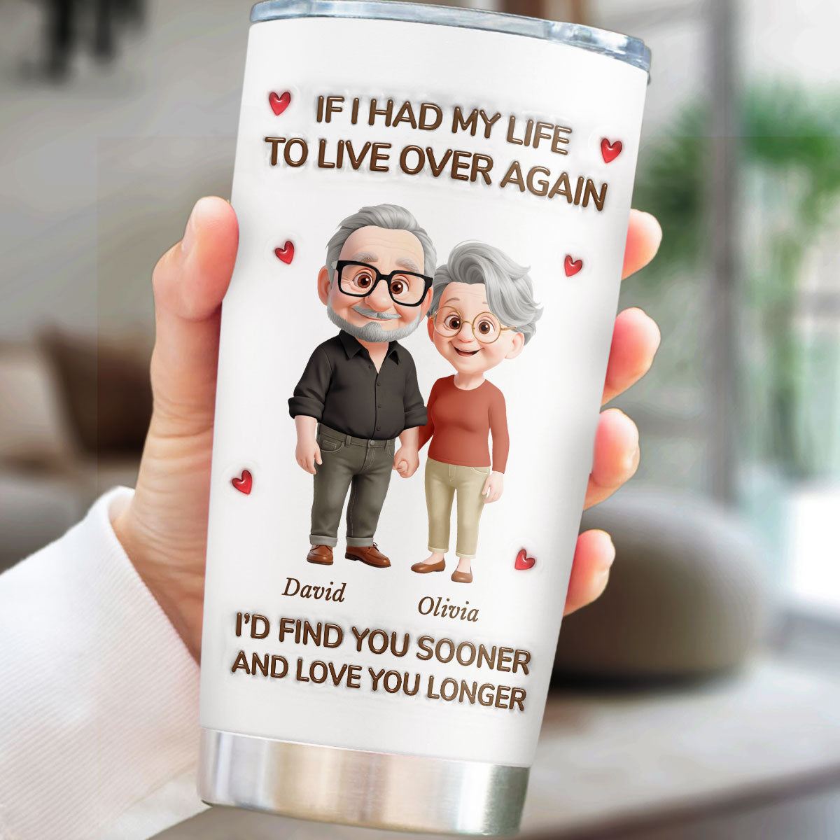 Love You For Life - Personalized 3D Inflated Effect Tumbler - Christmas Gift For Wife
