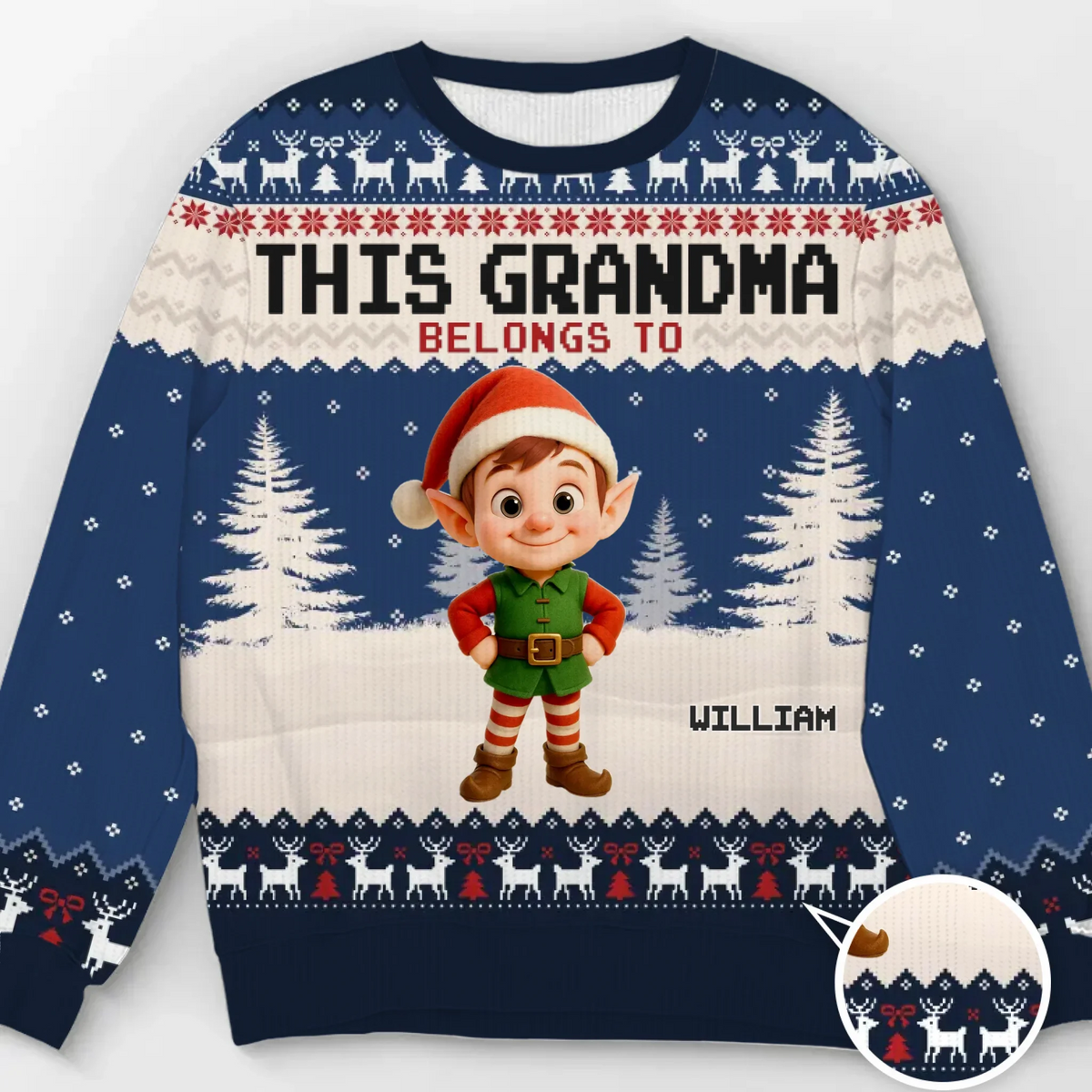 Custom Unisex Ugly Sweatshirt - Personalized Christmas Birthday Gifts For Grandpa, Grandma, Mom - Proud Grandpa Of The Cutest Elves In Town