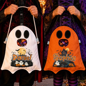 Custom Ghost Bag - Personalized Halloween  Birthday Gifts For Kids - Too Cute To Spook