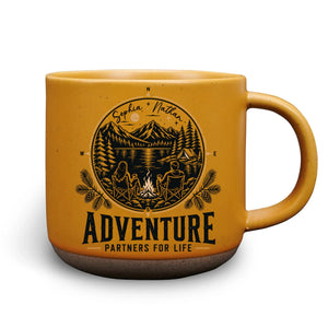 Adventure Is Better Together - Personalized Pottery Mug - Yellow