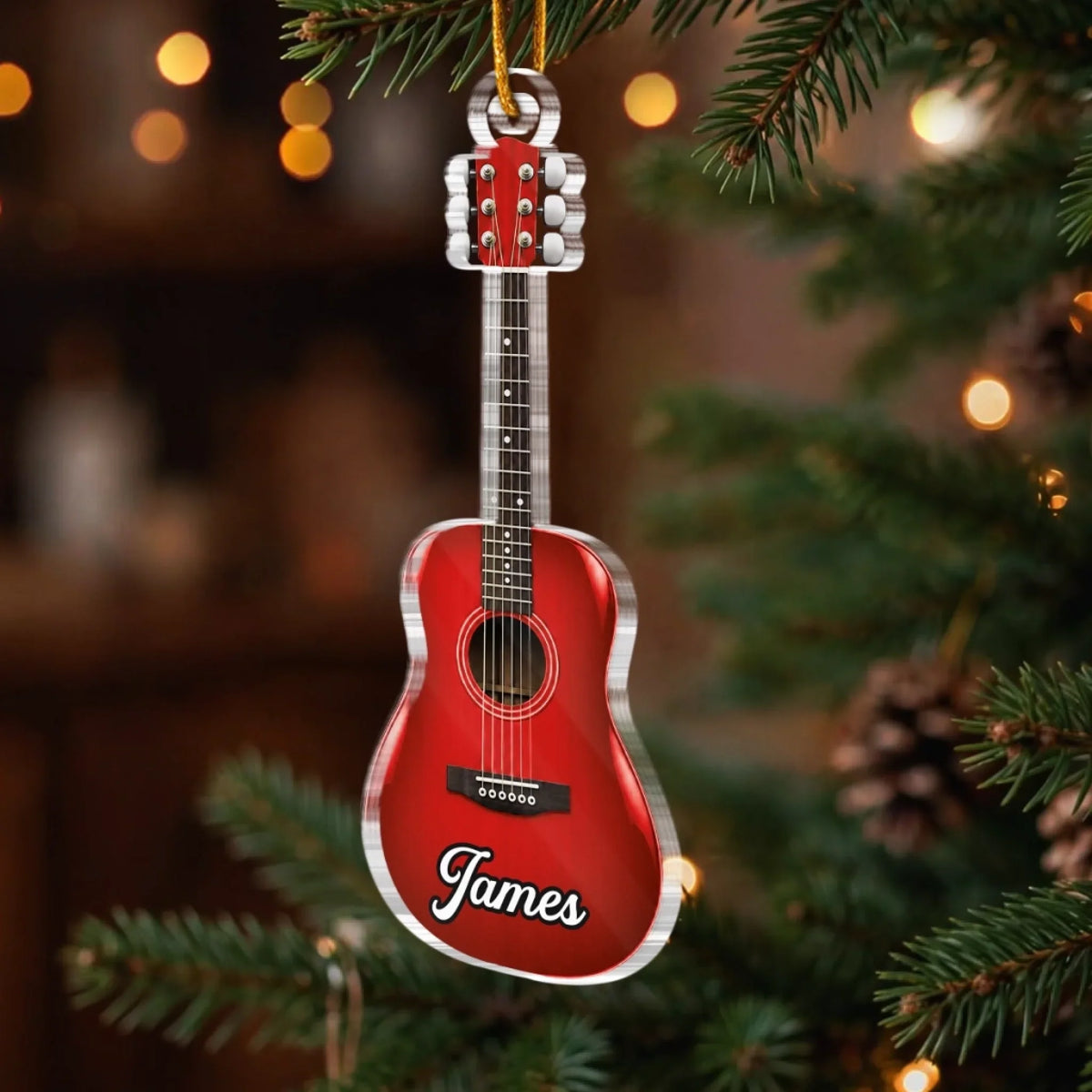 Custom Guitar Acrylic Ornament - Six Strings One Happy Soul
