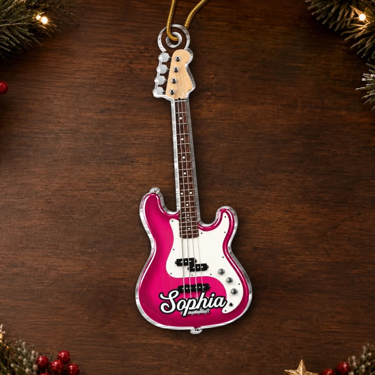 Custom Guitar Acrylic Ornament - Six Strings One Happy Soul