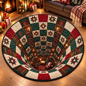 Custom Christmas Quilted Round Mat - Home Filled With Pure Magic