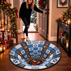 Custom Christmas Quilted Round Mat - Home Filled With Pure Magic