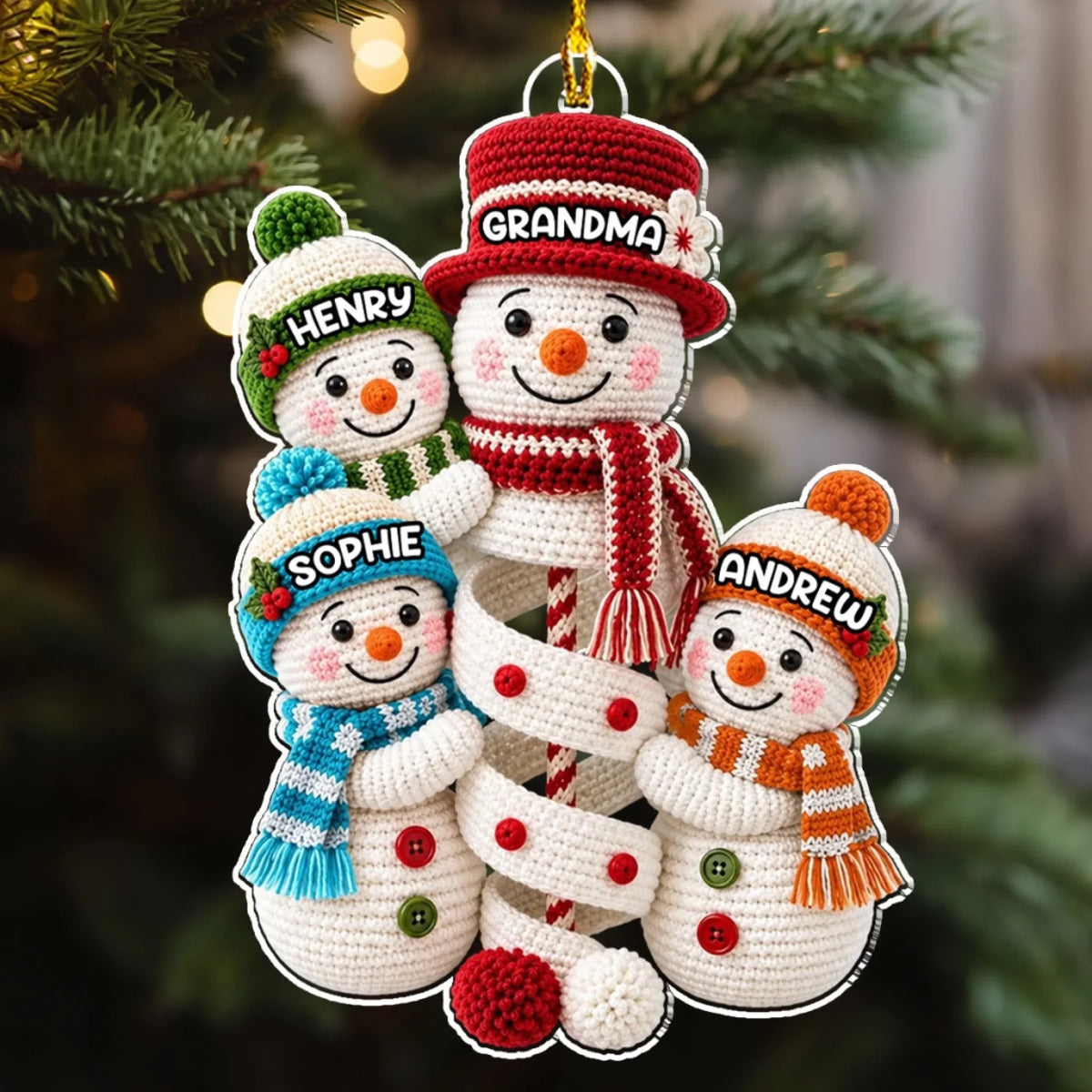 Custom Family Ornament, Christmas Gift for Family Members • Grandmas Christmas Crew - Personalized Acrylic Ornament