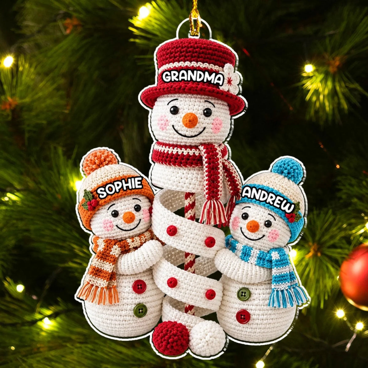 Custom Family Ornament, Christmas Gift for Family Members • Grandmas Christmas Crew - Personalized Acrylic Ornament