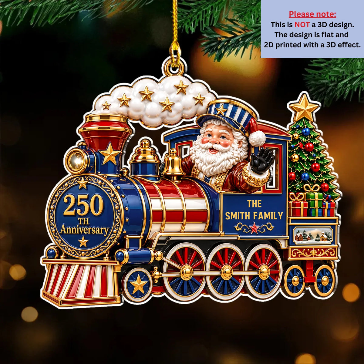 Honoring America With Family Pride acrylic ornament preview
