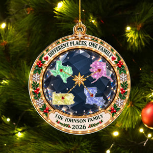 Love Keeps Us Close personalized acrylic ornament