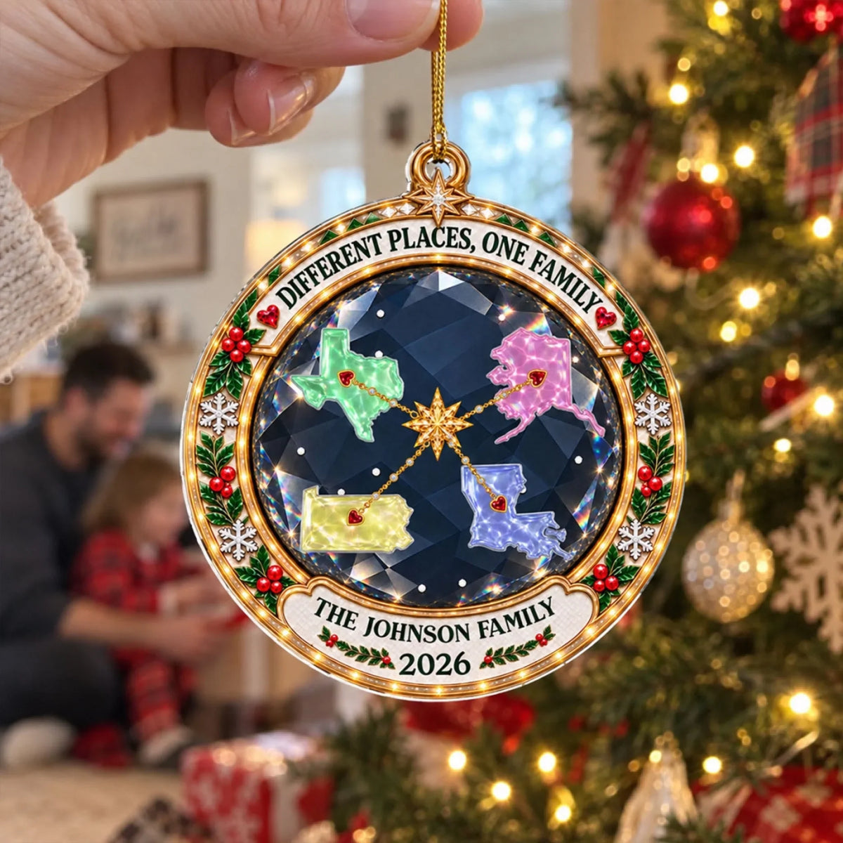 Love Keeps Us Close acrylic ornament