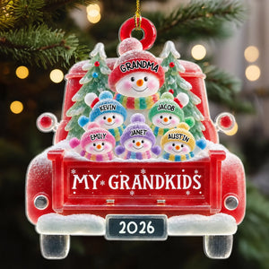 Grandmas Christmas Ride personalized acrylic ornament