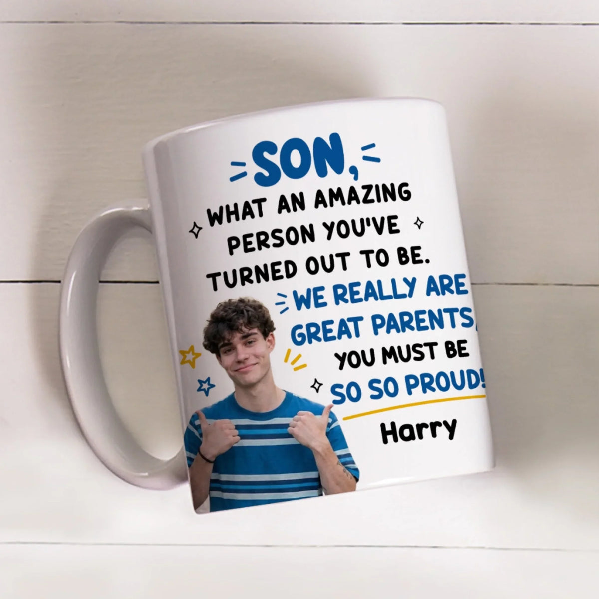 We Really Are Great Parents personalized photo mug