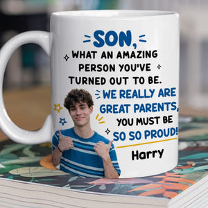 We Really Are Great Parents personalized photo mug
