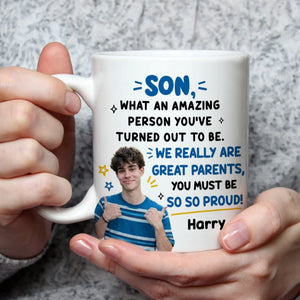 We Really Are Great Parents personalized photo mug