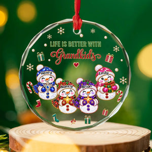 Grandkids Make Christmas Better glass ornament