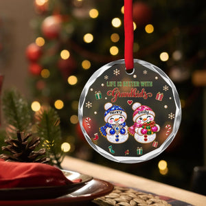 Grandkids Make Christmas Better glass ornament