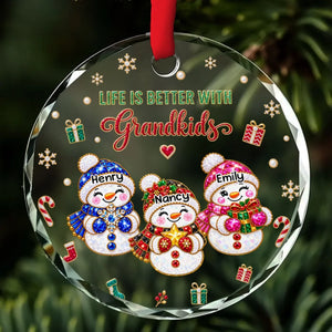 Grandkids Make Christmas Better personalized glass ornament